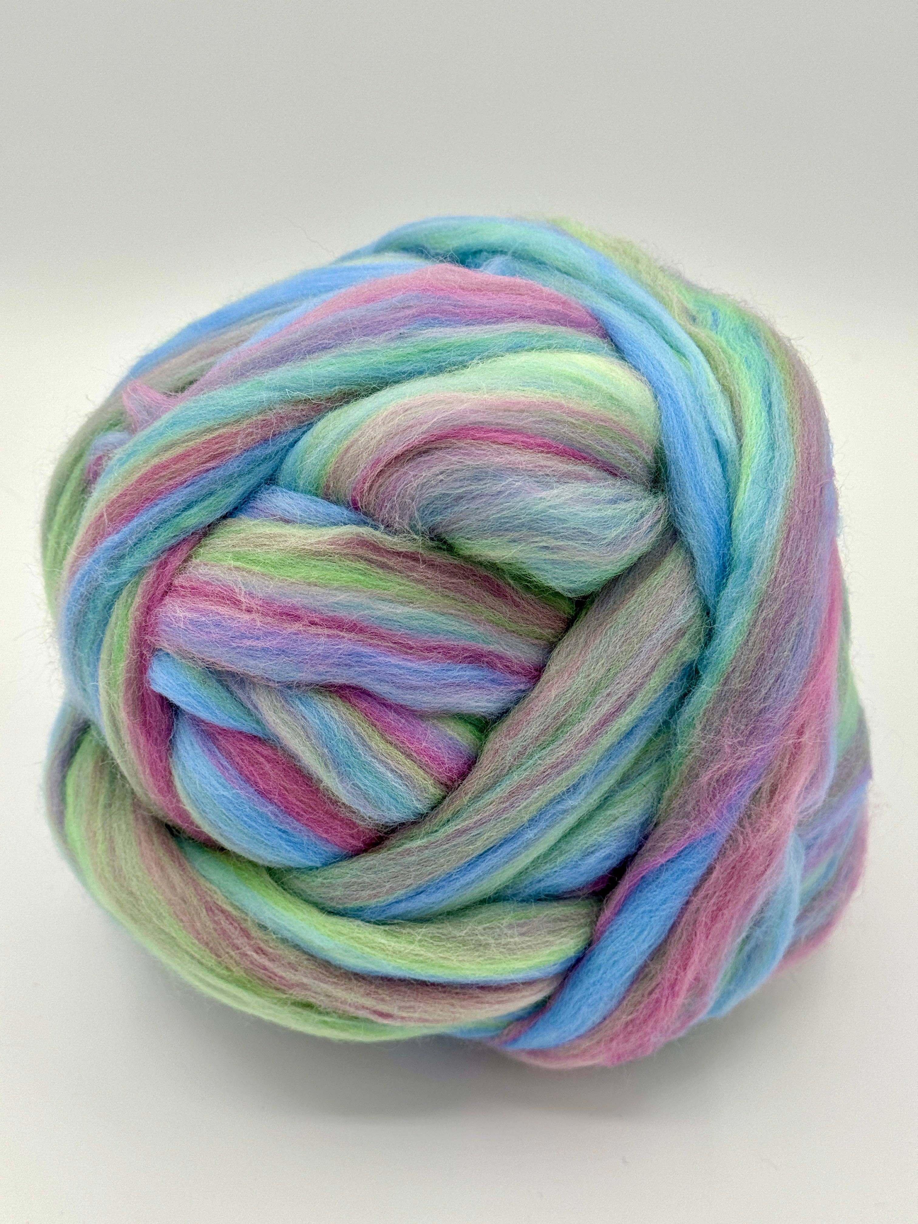 Multicolor COLOR BLENDS MERINO WOOL ROVING FIBERS A10 HAZE for wholesale on Faire2