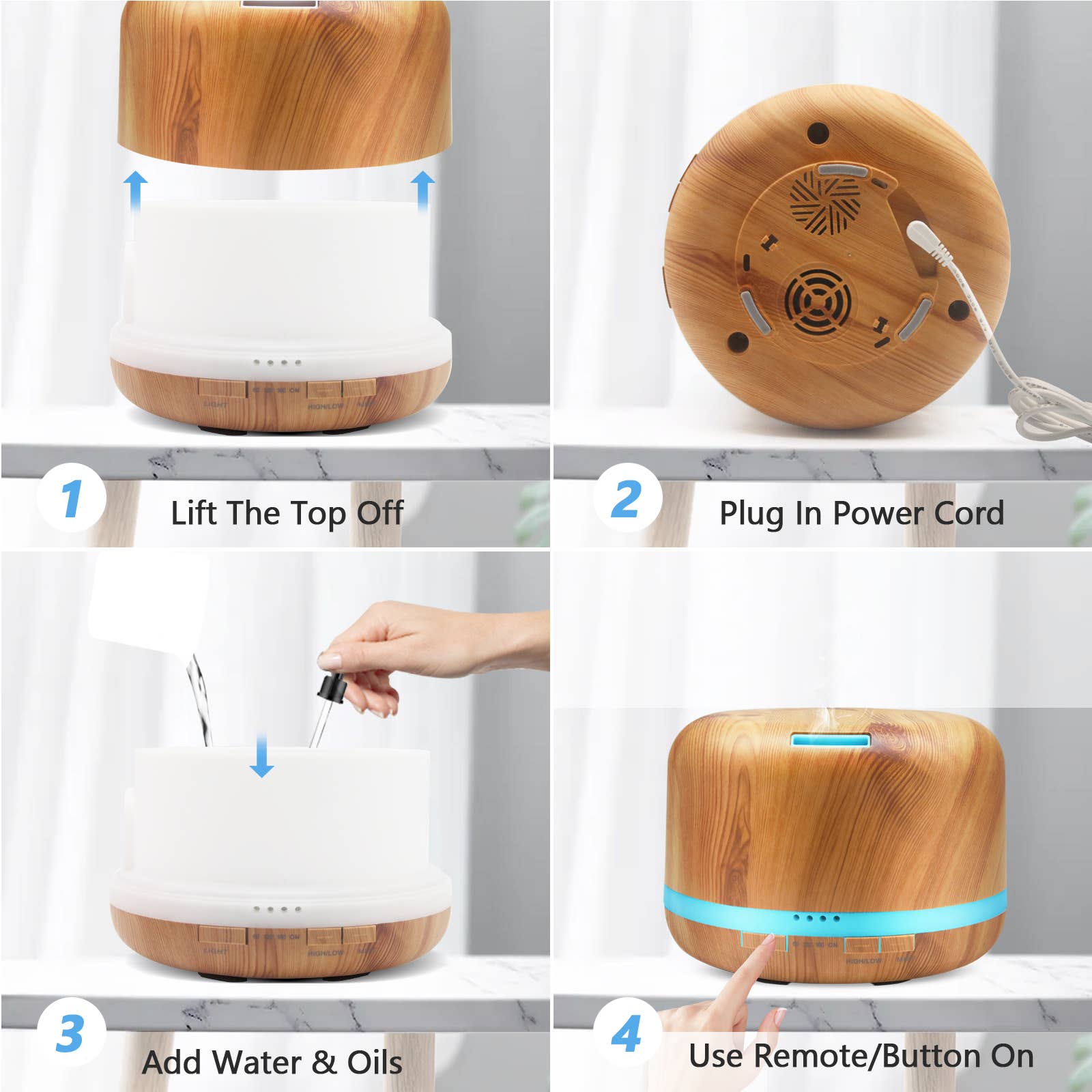 DAROMA - Vendita all'ingrosso Diffusore elettronico - Diffusore di Aromaterapia da 500ml con Telecomando6