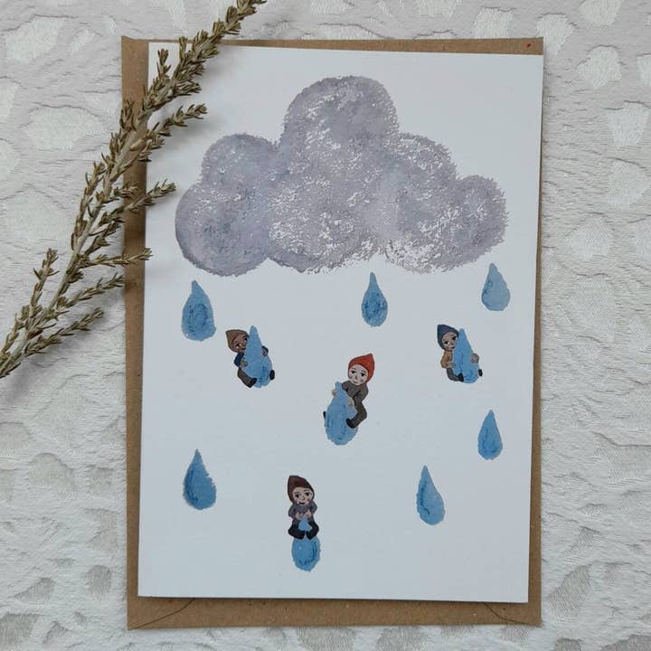 Raindrop people Greetings Card for wholesale by LYDIAMAE