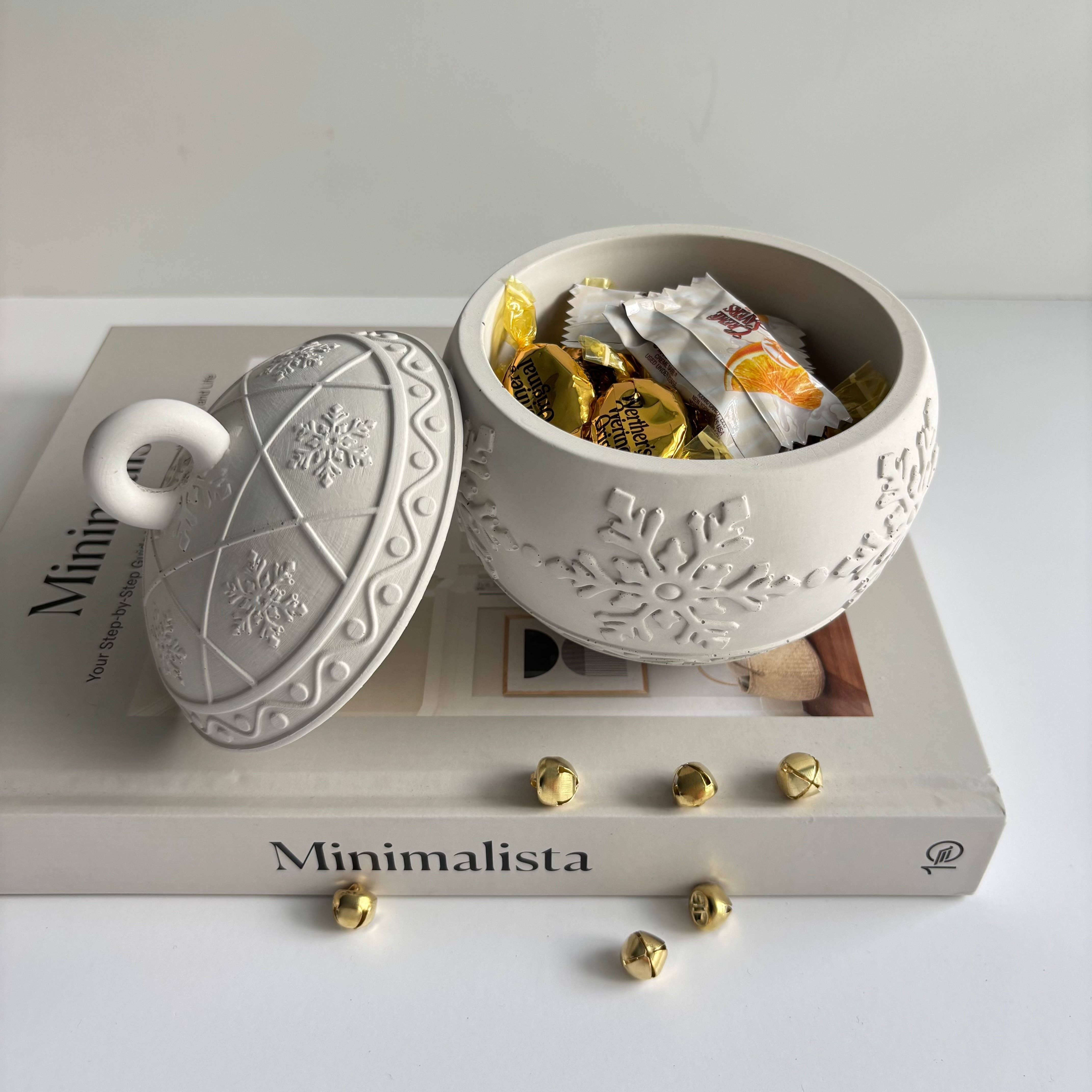 Fancy Concrete – Großhandel Dekogläser – Schneeflocken-Kugelglas |Winterglanz-Gefäß |Weihnachtsornament7