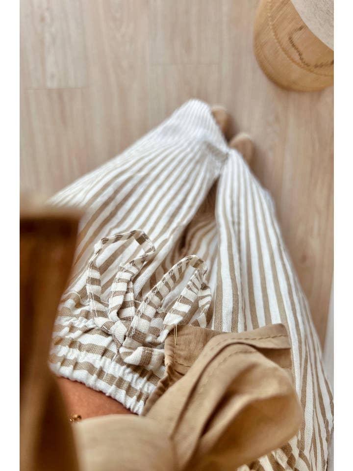 Stripe Wide Leg Drawstring Pants Plus Size for wholesale on Faire