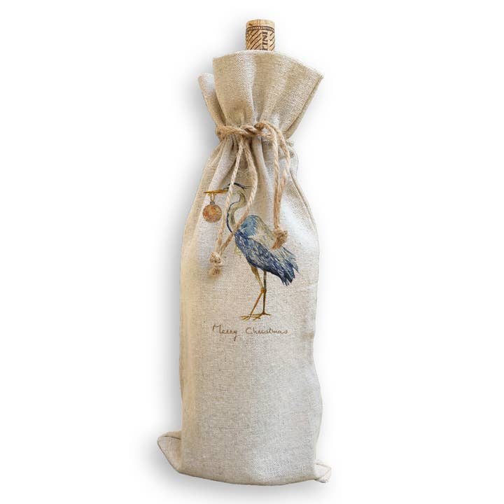 French Graffiti - Wholesale Tea Towel - Blue Heron Christmas