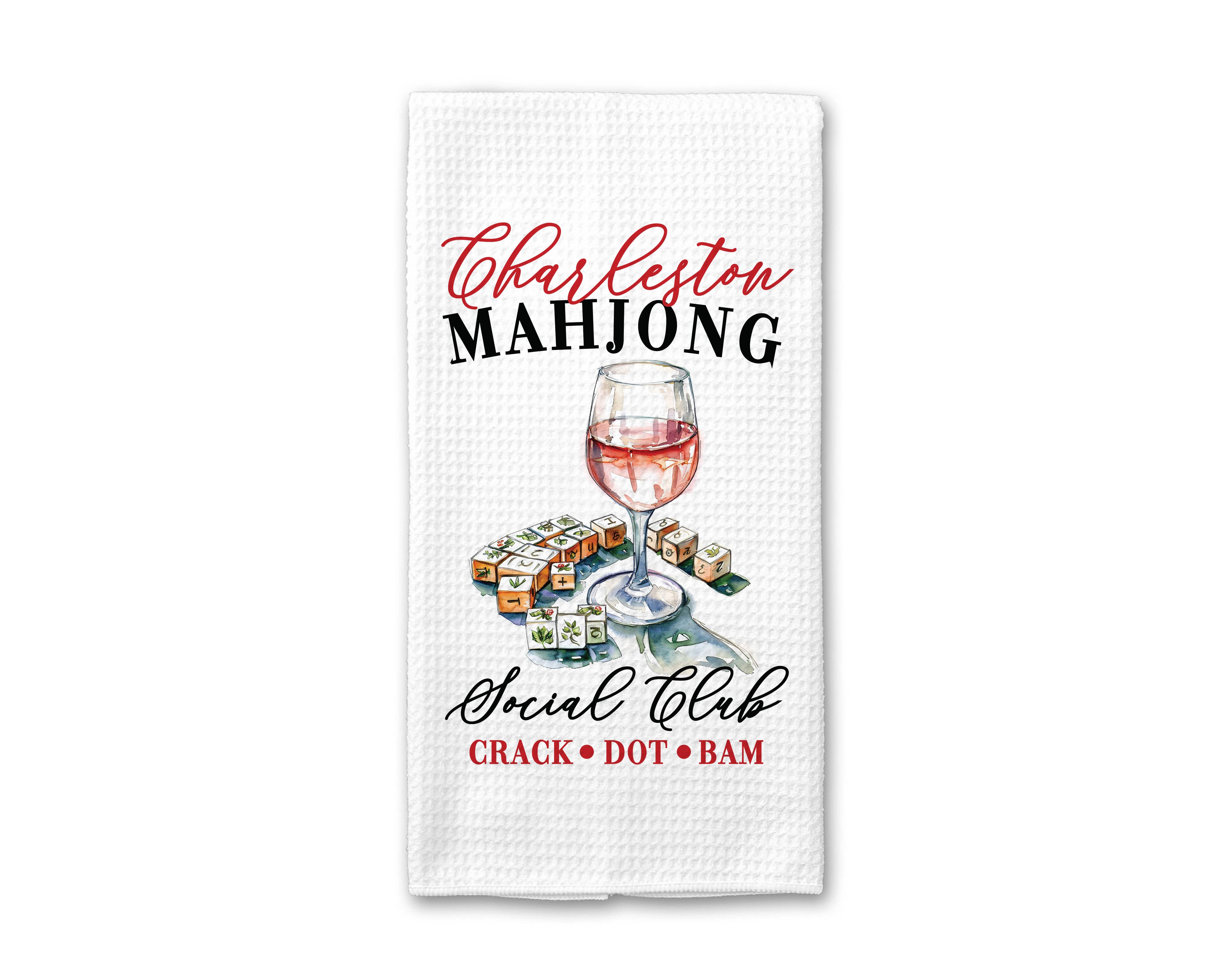 Canary Road - Wholesale Tea Towel - Custom Mahjong Social Club Towel, Mahjong Tile Game Decor2