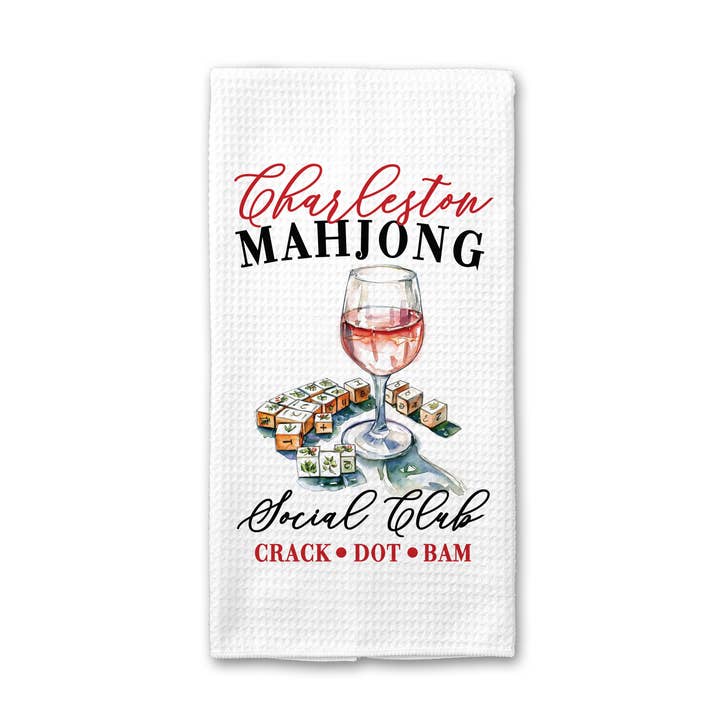 Canary Road - Wholesale Tea Towel - Custom Mahjong Social Club Towel, Mahjong Tile Game Decor2