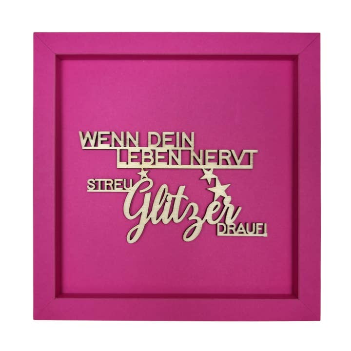 QUAND VOTRE VIE VOUS ENNUYE... - lettrage en bois encadré en carton pour la vente par werkpunk