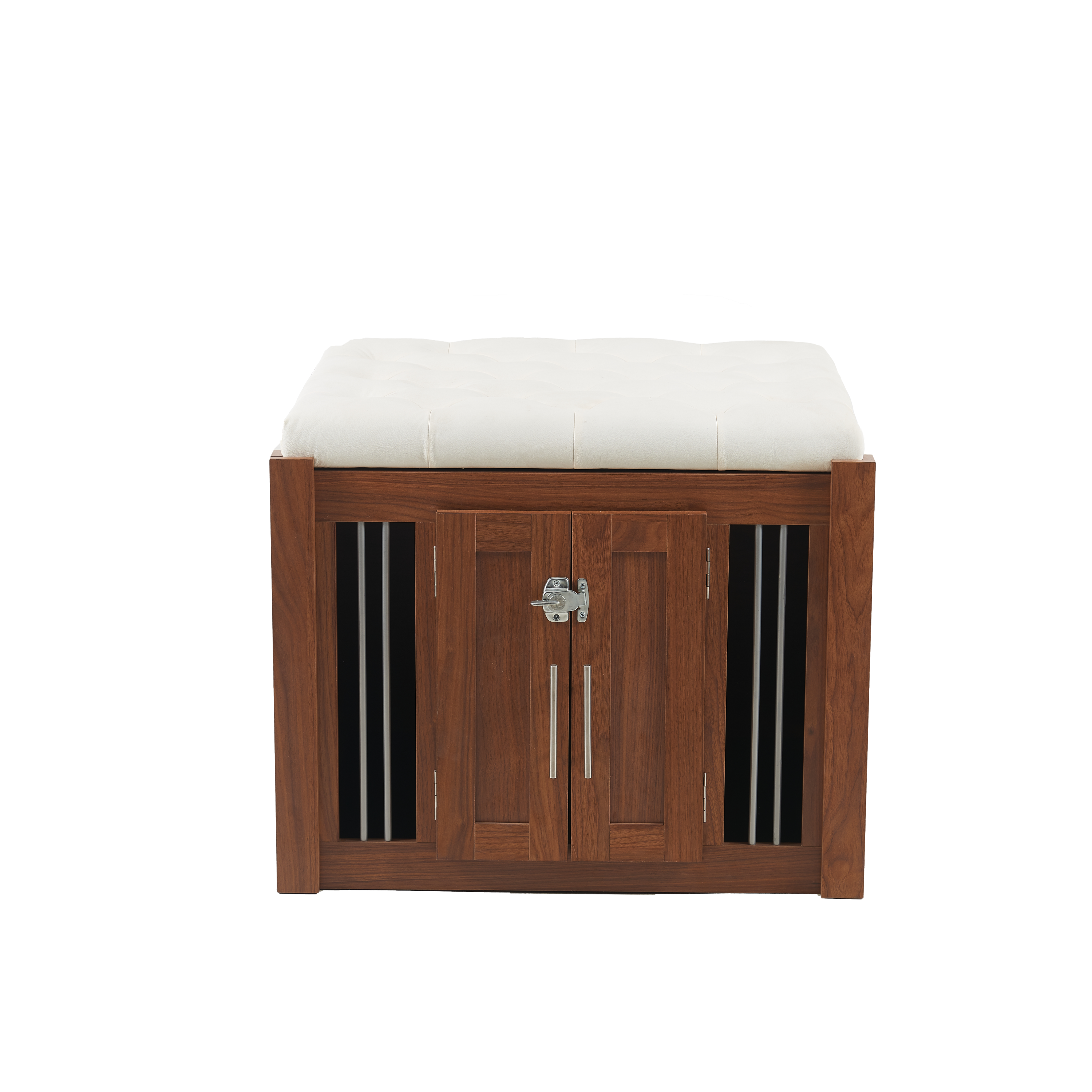 39F Inc. - Wholesale Ottoman - 2-in-1 Dog Crate & End Bench with Padded Seat, Walnut14