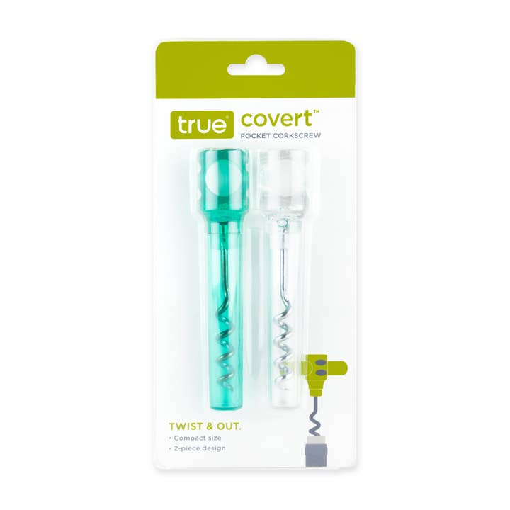 TRUE - Wholesale Bottle/Wine Opener - Covert Transparent Pocket Corkscrews Set of 2 Bulk Asst1