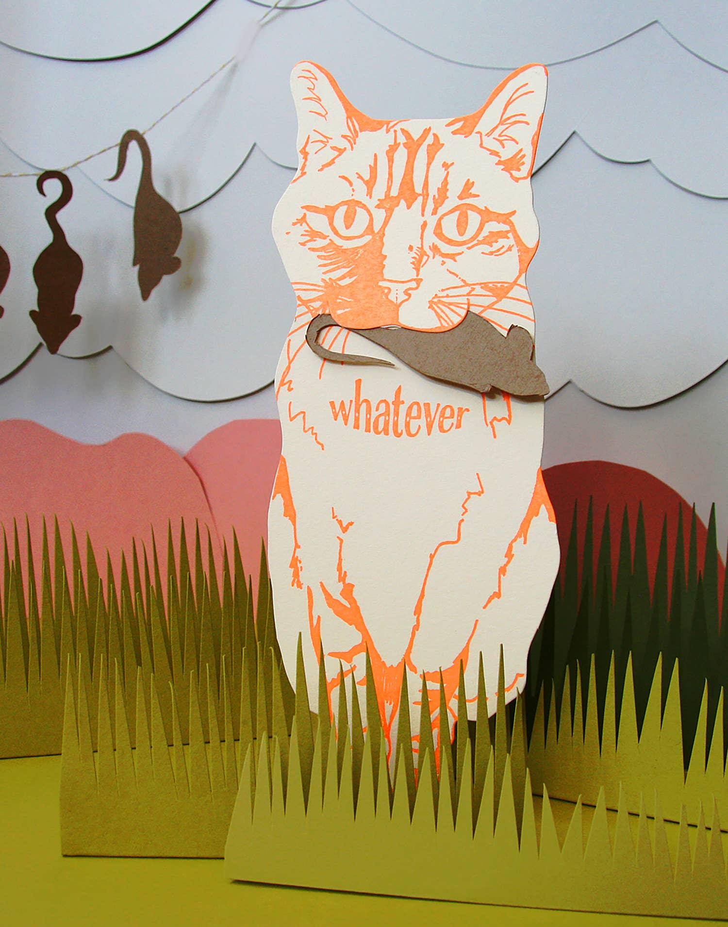 Blackbird Letterpress - Wholesale Everyday Greeting Card - whatever cat gift card4