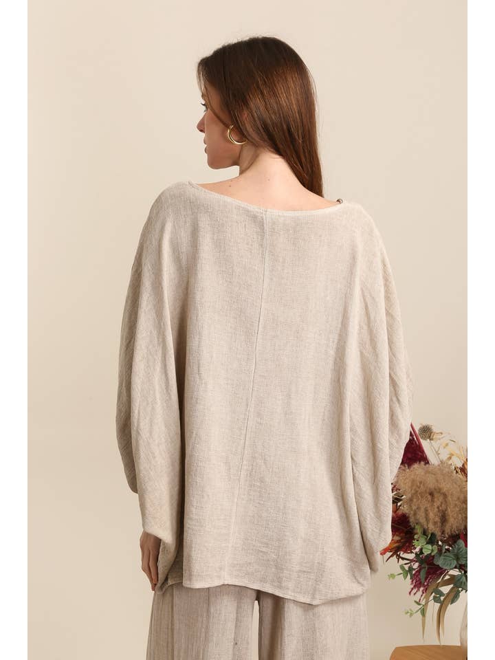 LÉA & LUC - Wholesale Tunic - Women's - Blouse in 50% linen and 50% cotton REF. 4652