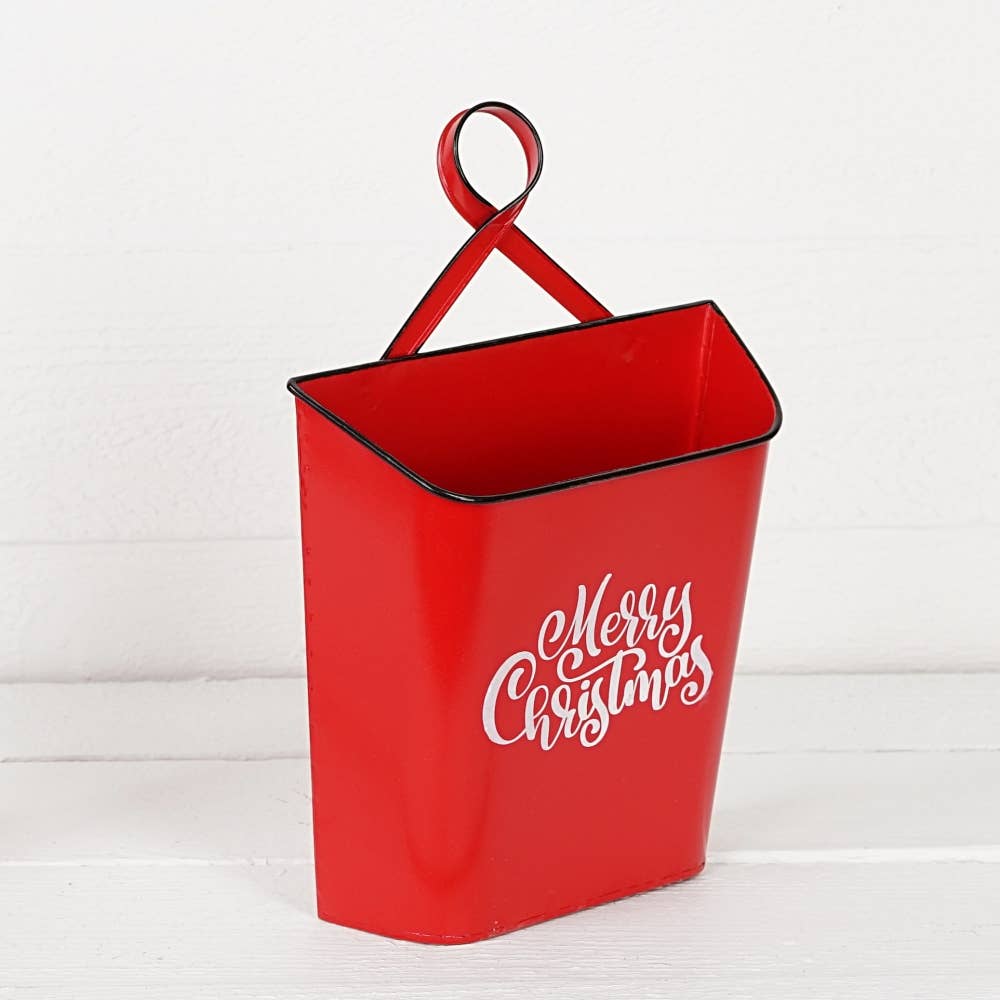Impressive Enterprises, Inc. - Wholesale Christmas Decoration - M32621-Vintage Red metal mailbox basket w. text (12in)1