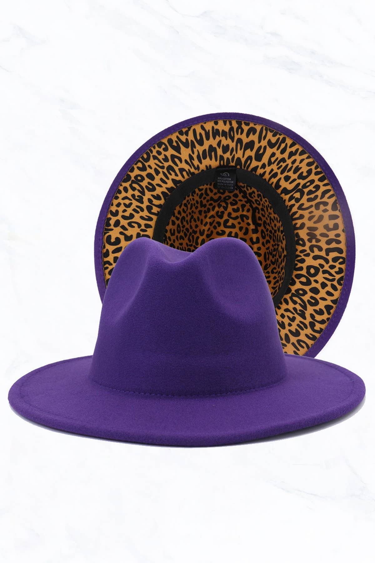 Suzie Q USA - Wholesale Fedora - Women's - Double Sided Color Matching Leopard Jazz Hat3