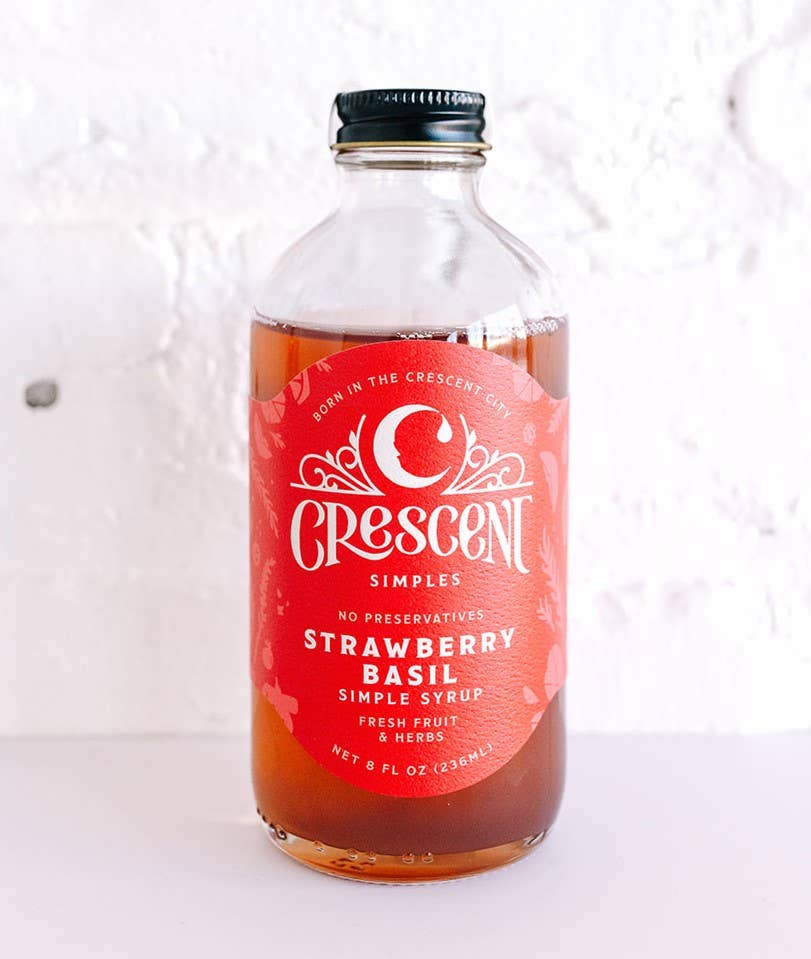 Crescent Simples - Wholesale Cocktail Mix/Syrup - Strawberry Basil Simple Syrup1
