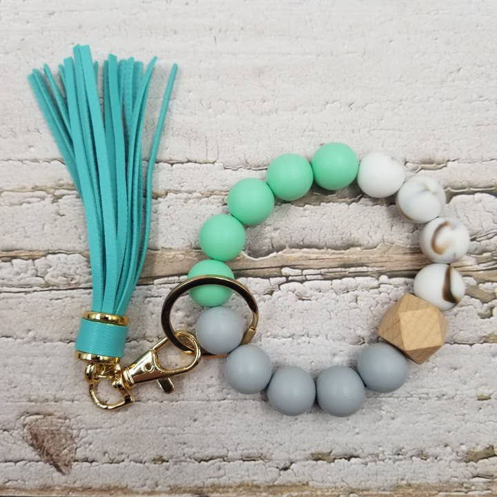 Treasure Wholesale - Wholesale Keychain - Women's - Handmade Silicone Bead Bangle Keychain