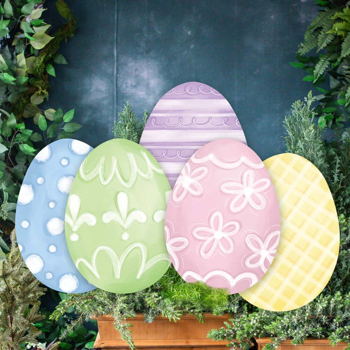 Pastel Easter Egg Set Yard Art for wholesale by Songbird Grove Collection