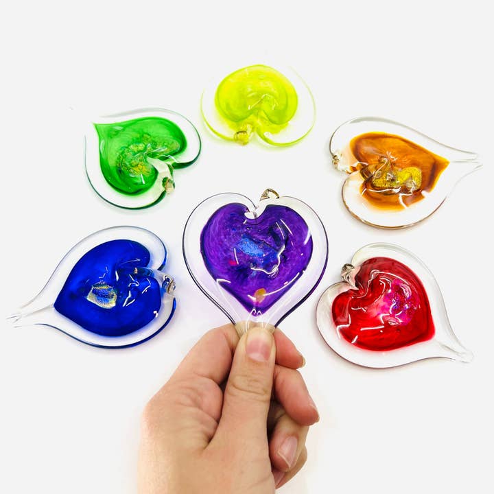Luke Adams Glass - Wholesale Ornament - Birthstone Small 3" Hearts Set