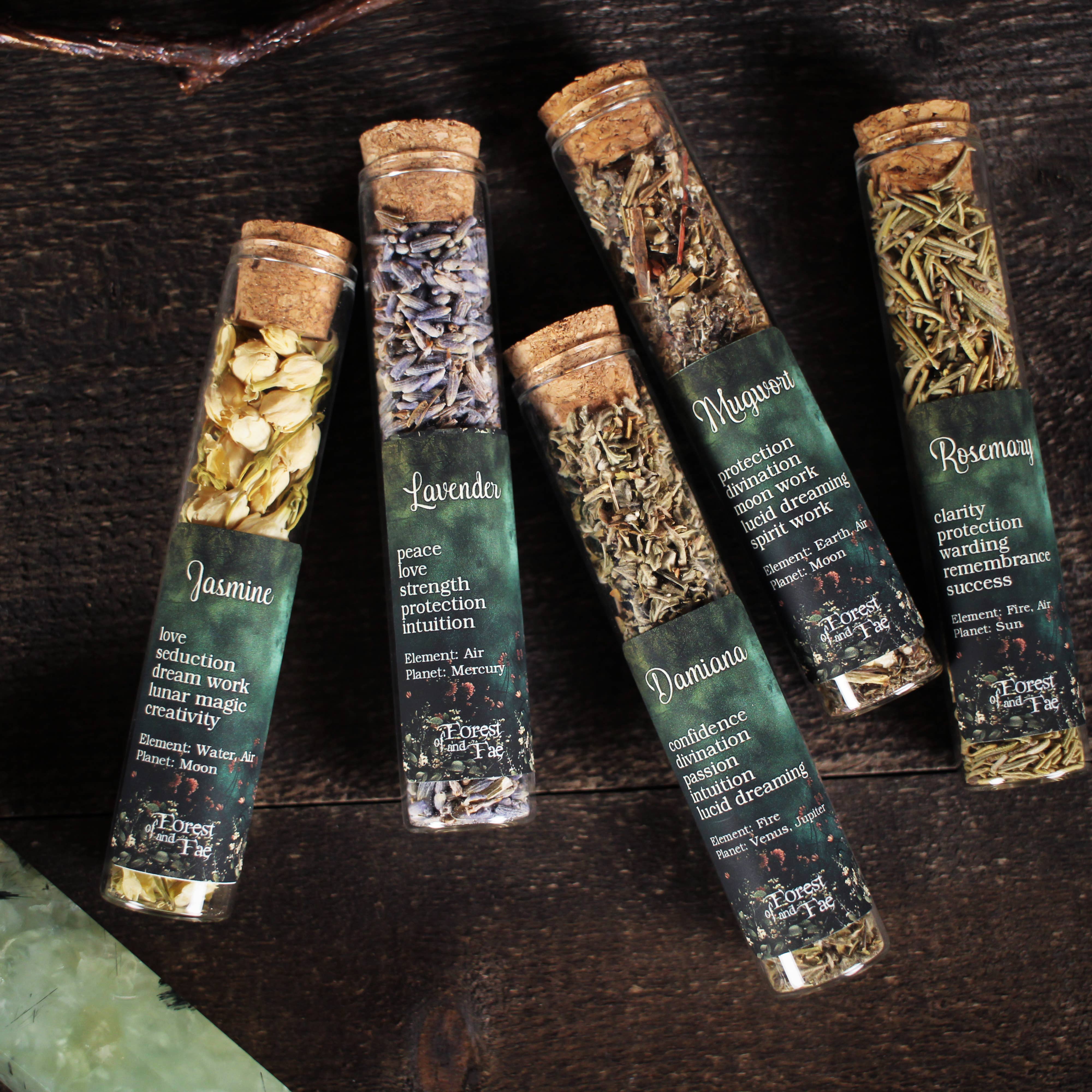of Forest and Fae - Wholesale Meditation supplies - Herbs for Spellcraft • 5 Herb Set for Ritual • Witchcraft1