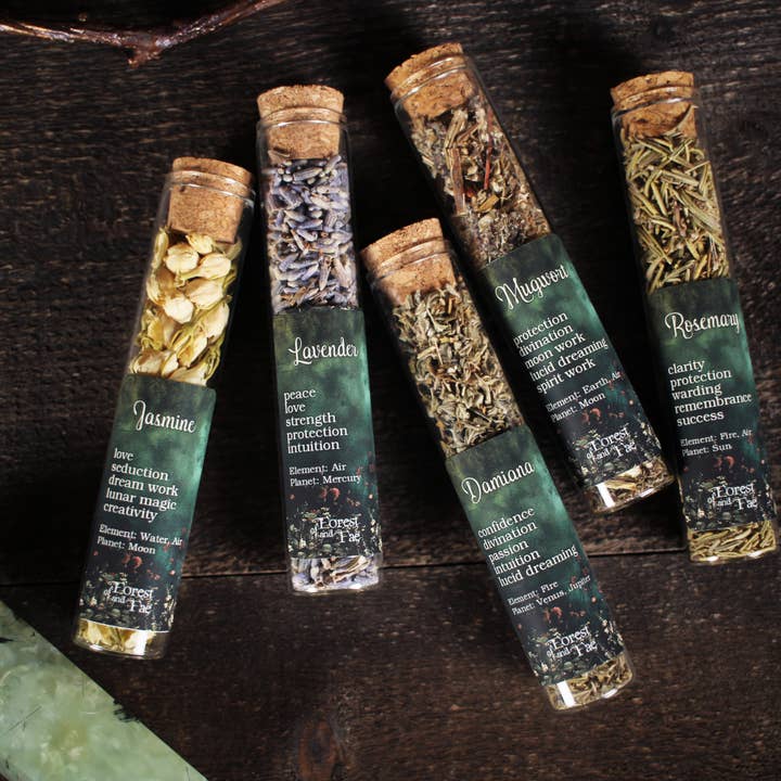 of Forest and Fae - Wholesale Meditation supplies - Herbs for Spellcraft • 5 Herb Set for Ritual • Witchcraft1