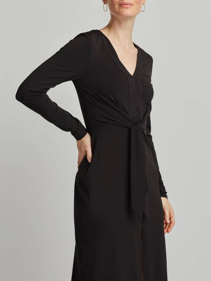 TIE WAIST V-NECK DRESS for wholesale by Ellen Tracy