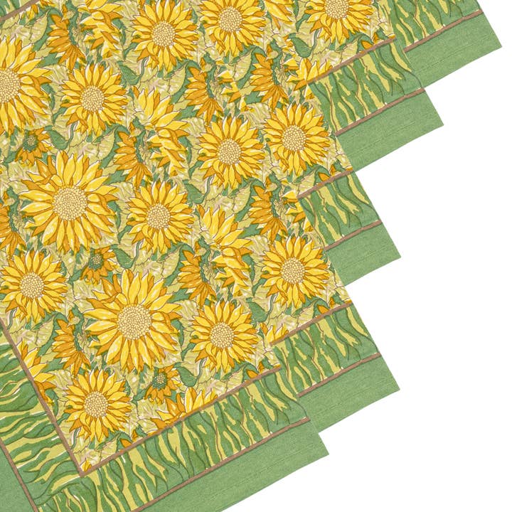 Couleur Nature – wholesale Dinner & cloth napkin – Sunflower Yellow/Green Napkins - Set of 62