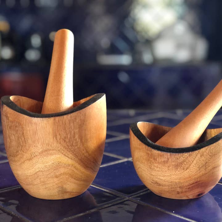 Tropical Hardwood Mortar & Pestle - Rustic for wholesale by Women of the Cloud Forest