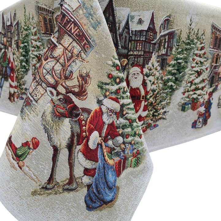 Lunaria Lab - Wholesale Tablecloth - Christmas Tablecloth Chalet in Gobelin Lurex1