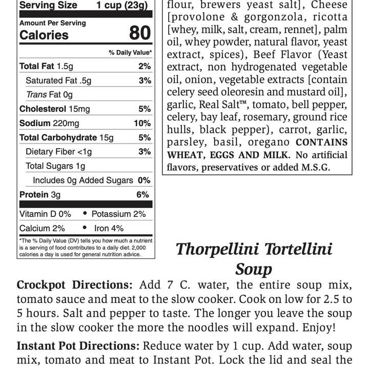 Rill Foods - Wholesale Soup - Large Thorpellini Tortellini Soup Mix2