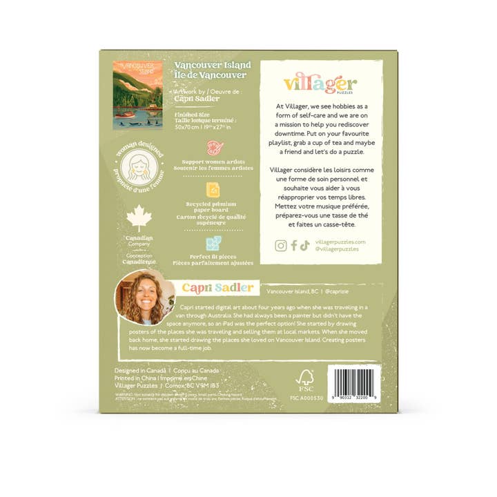 Villager Puzzles - Wholesale Puzzle - Adult - Vancouver Island | 1000-Piece Puzzle | Designed in Canada2