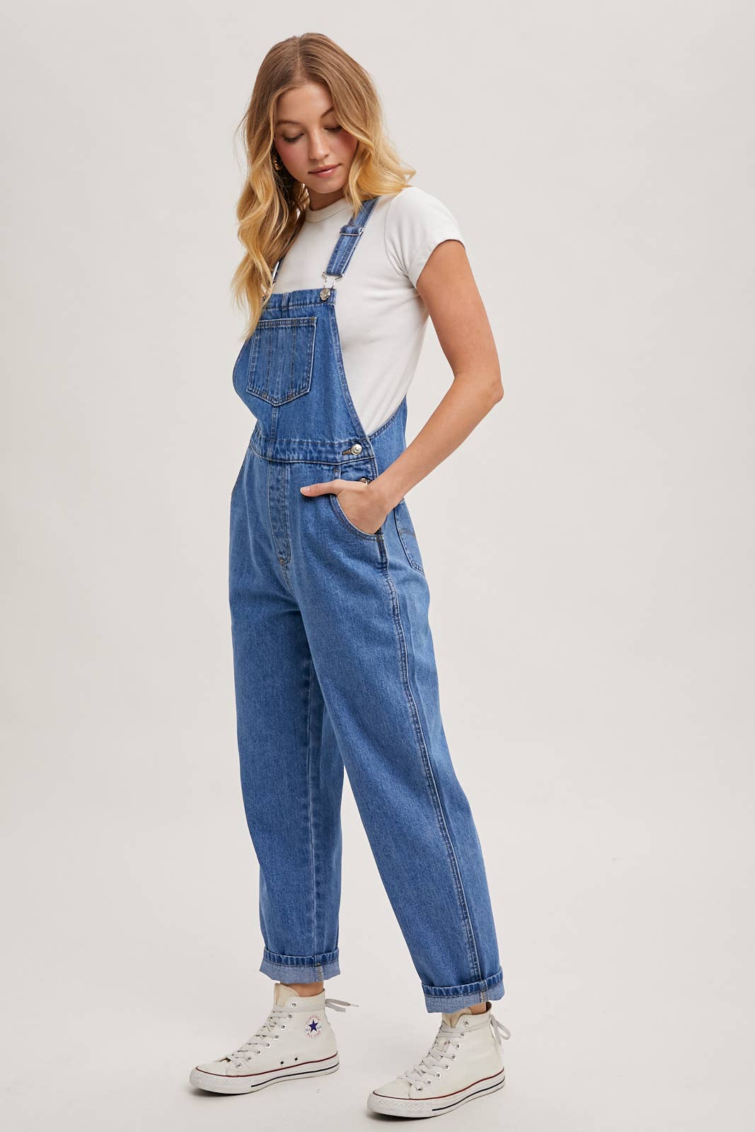 Bluivy – Engroshandel Overalls - Dame – Denim buksedragt med lige ben og seler14