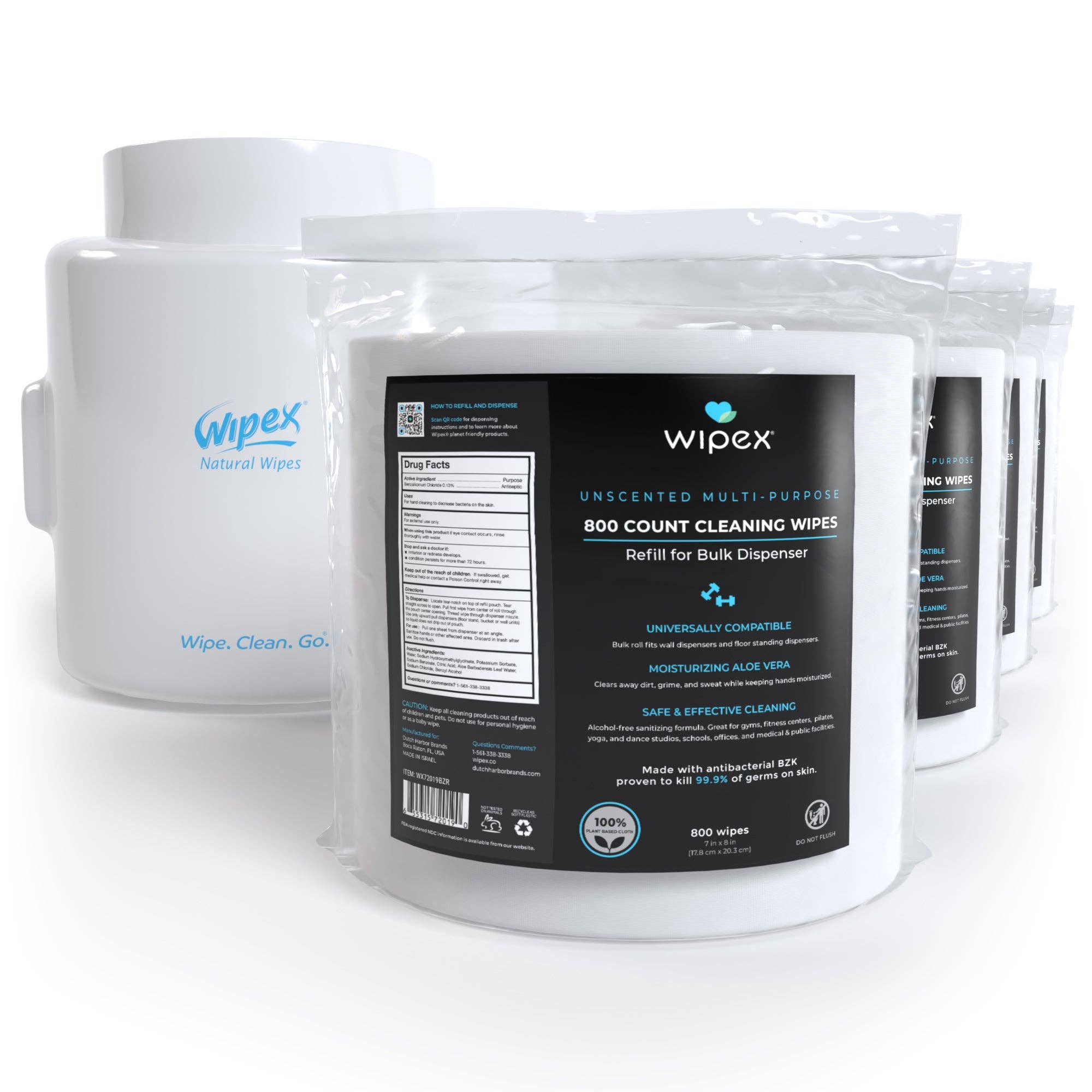 Wipex - Vente Lingettes de nettoyage multi-usage - Recharge de 800 lingettes désinfectantes Wipex à base de plantes | Sans danger pour la peau10