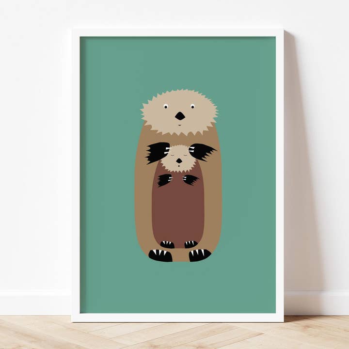 Otters - Art print A5/A4/A3 for wholesale by Salty Crayon
