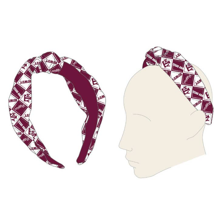 Texas A&M Aggies Lindsay Harlequin Headband for wholesale by Emerson Street Clothing Co Collegiate Shop