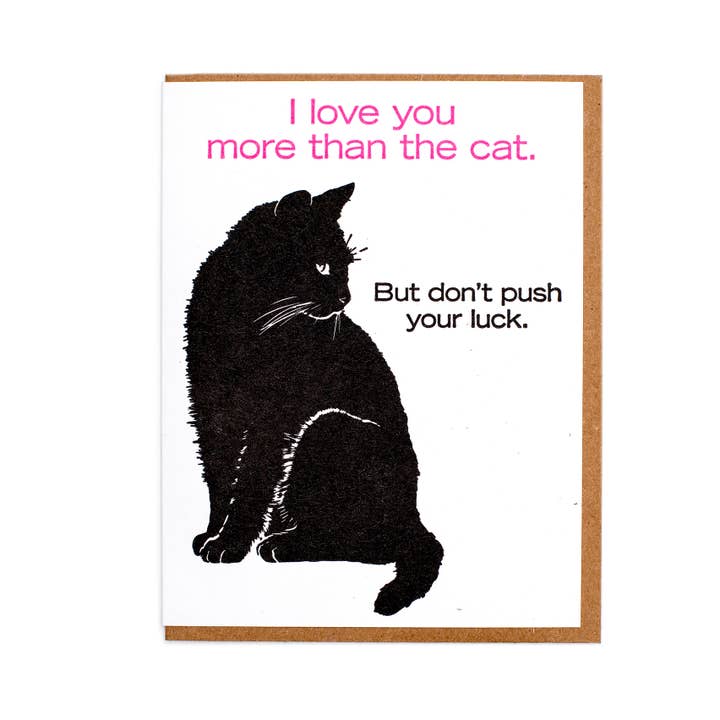 Cat Love Greeting Card for wholesale by Lady Pilot Letterpress