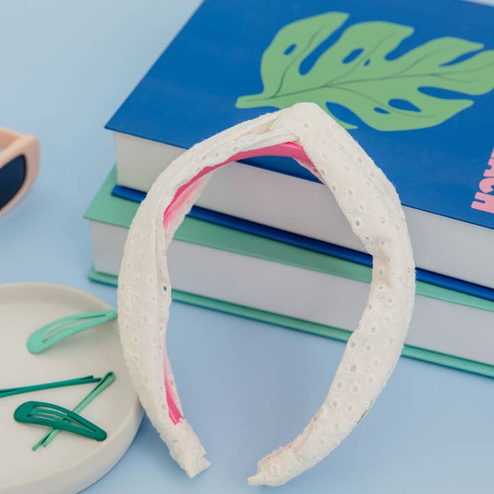 Lilly Pulitzer by Lifeguard Press - Wholesale Fashion Headband - Women's - Eyelet Headband, Resort White
