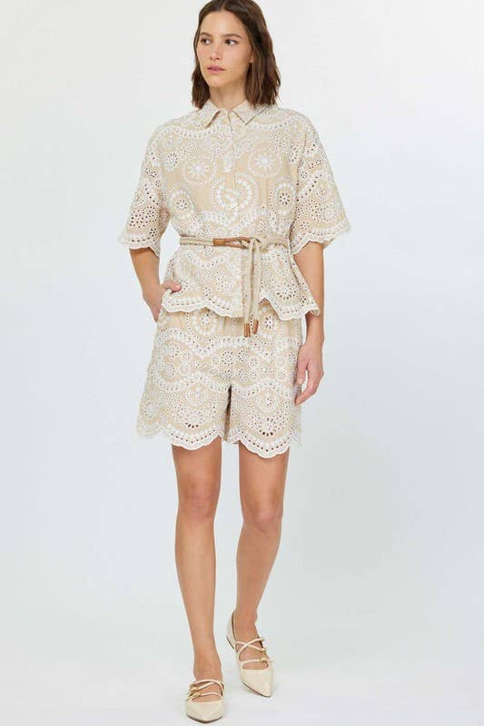 Natural Cotton Eyelet Short  for wholesale on Faire3