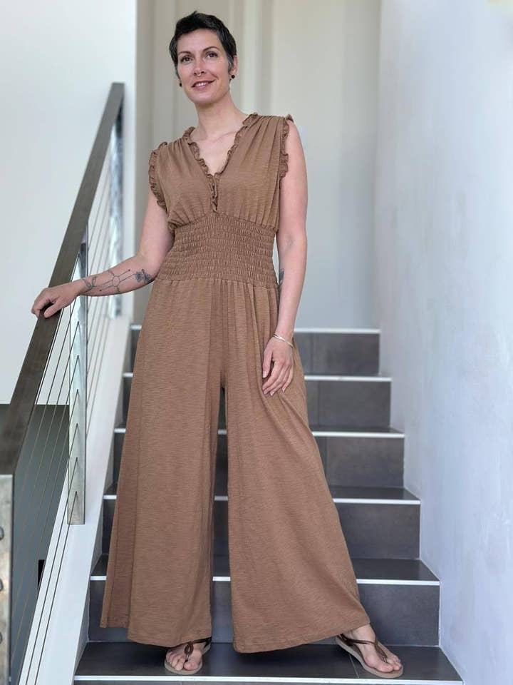 CARAUCCI - Wholesale Jumpsuit - Women's - Ruffle Jumper