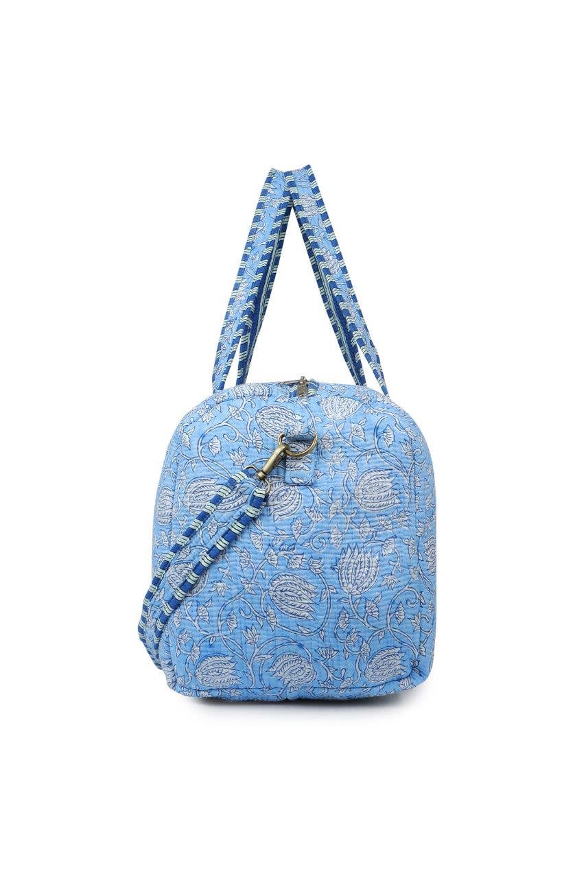 Hi Handmade - Wholesale Weekender Bag - Women's - Cotton Duffle Bag - Blue Lily7
