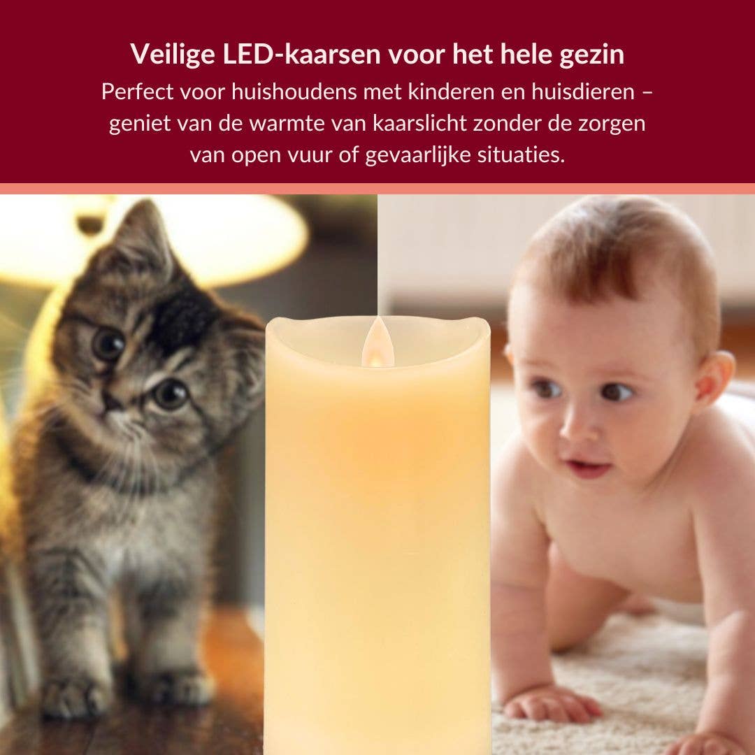 a sunny day – Großhandel Flammenlose Kerze – Wiederaufladbare LED-Kerzen mit bewegter Flamme - 3 Stück3