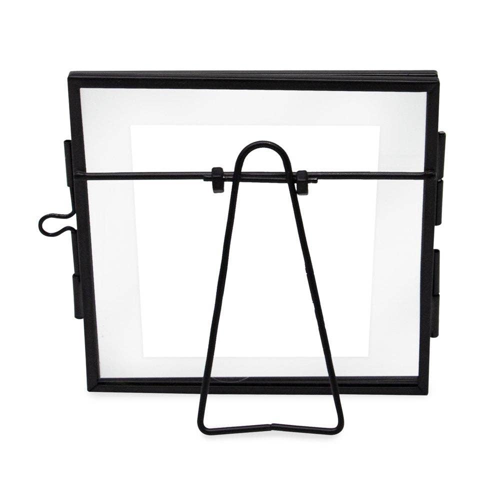 Black Isaac Jacobs Modern Style Metal Floating Desk Photo Frame for wholesale on Faire2