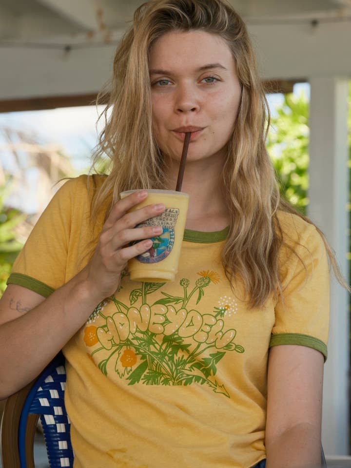 Maglietta Ringer color melata per la vendita all'ingrosso da parte di Mollusk