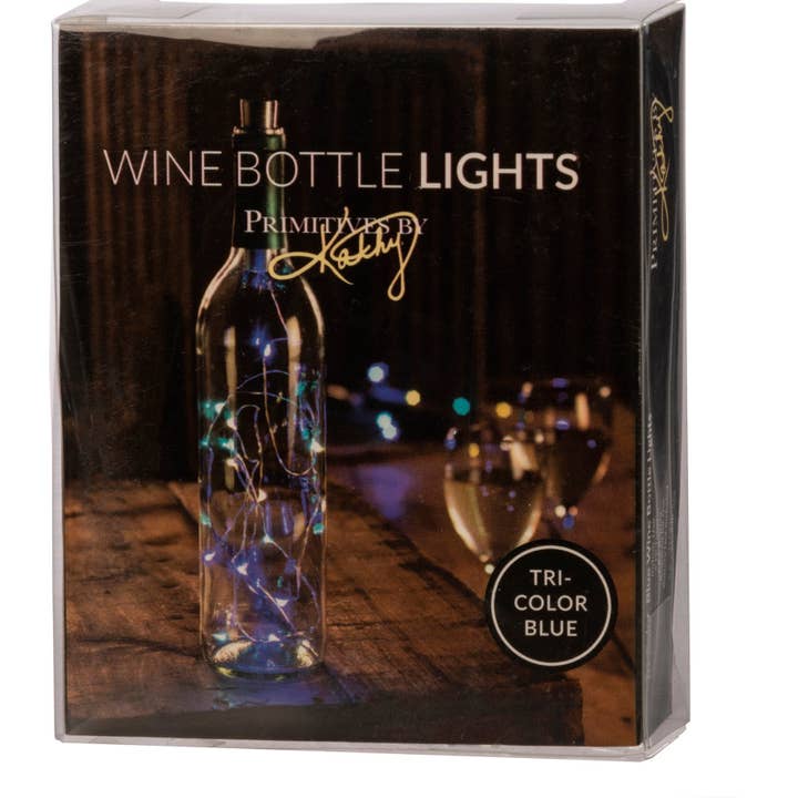 Primitives by Kathy - Wholesale String Lights - Beach Blues Wine Bottle Lights