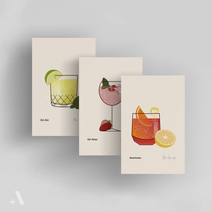 Italian Cocktails of Milan / Small Art Prints for wholesale by Addvent