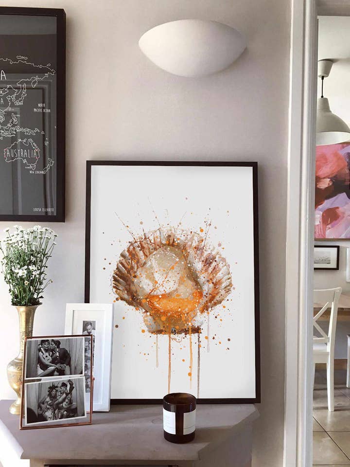 Wandbild mit Meeresfrüchten 'Jakobsmuschel' für den Großhandel von We Love Prints