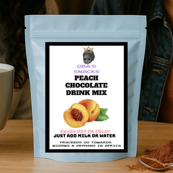 VEGAN Peach Chocolate Drink Mix (Hot or Cold) for wholesale by Maqoba