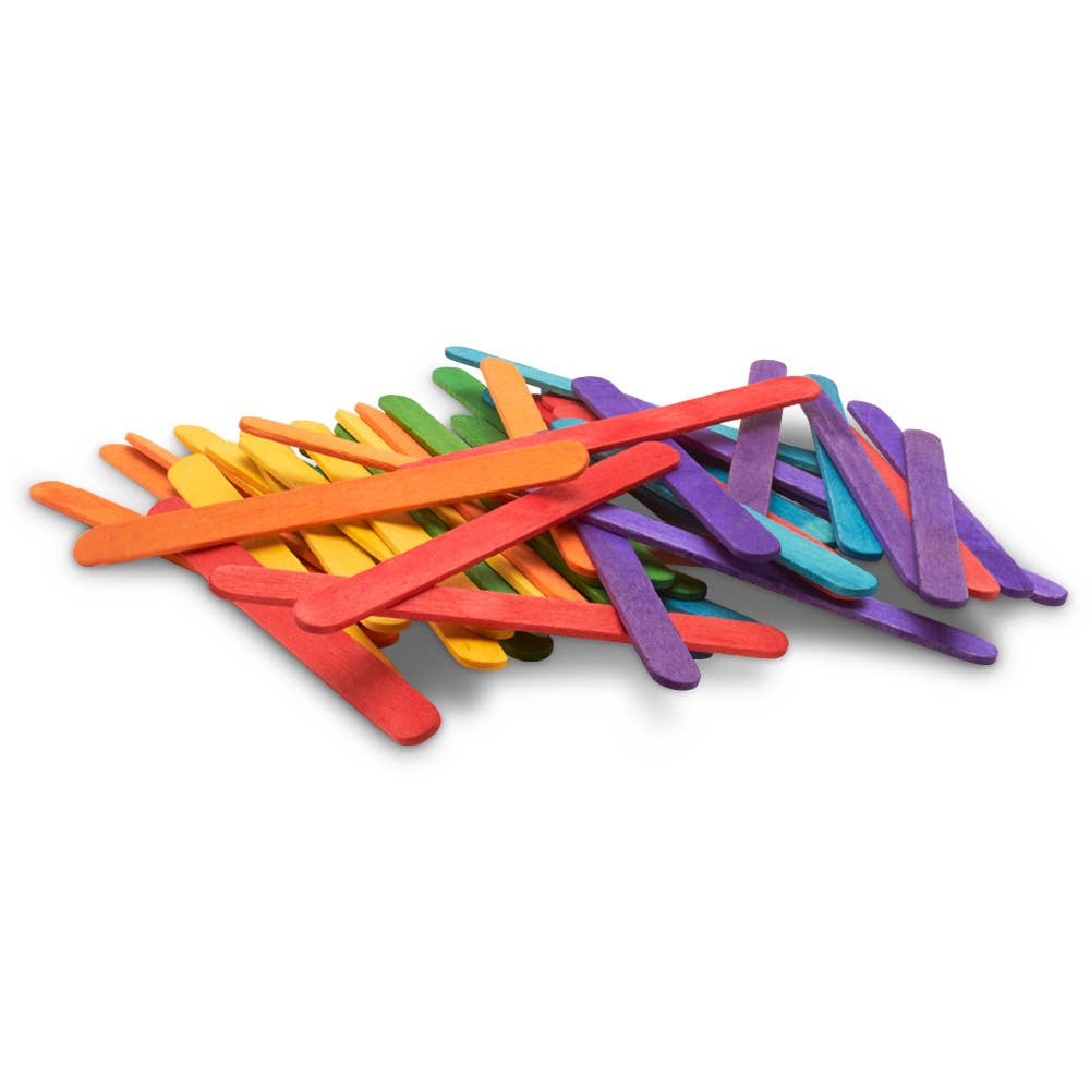 Woodpeckers Crafts - Wholesale Craft Supplies - 4-1/2" Colored Wooden Popsicle Sticks, Variety Pack Of 1003