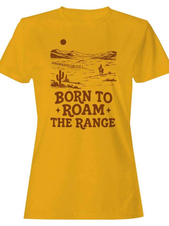 Born Western Damen-T-Shirt Gold für den Großhandel von TShirtGuys.com
