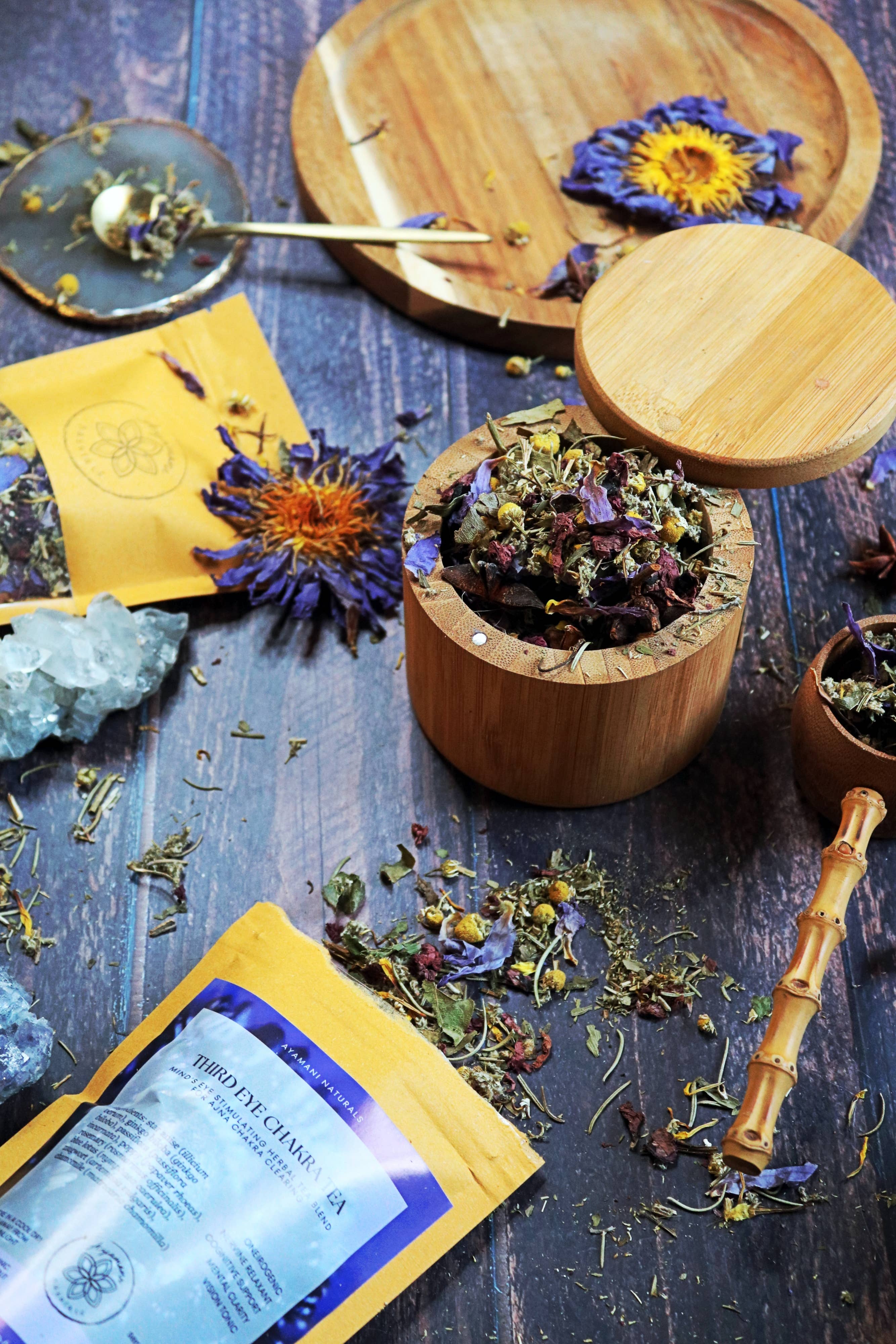 Ayamani Naturals – wholesale Löst te – Third Eye Chakra örtte för tallkottkörteln – psykiska drömmar5