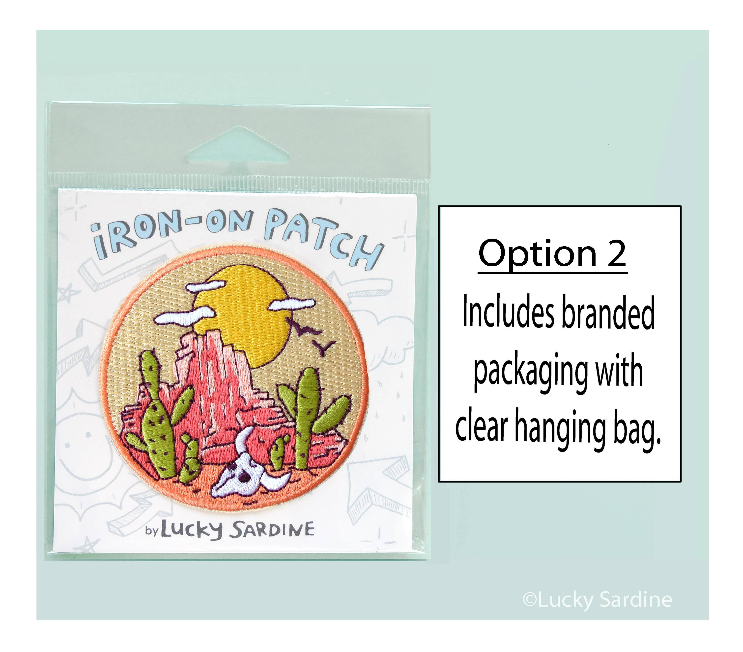 Lucky Sardine - Wholesale Patch -  Desert Wild West Skull & Cactus Embroidered Iron-On Patch1