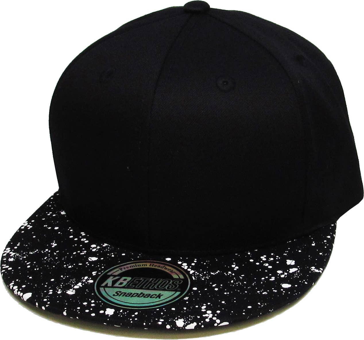 KBETHOS - Wholesale Flat Brim Cap - Men's - Cookies & Cream Brim Snapback0