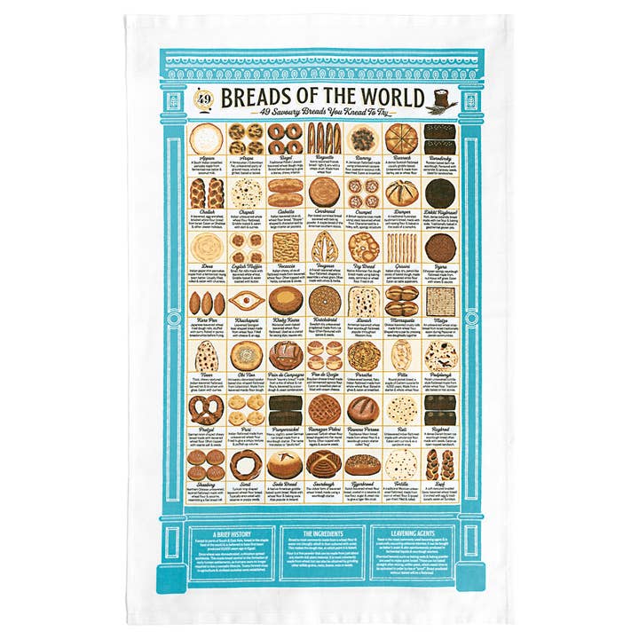 Studio Gardiner – wholesale Tea towel – Breads of the World Tea Towel1