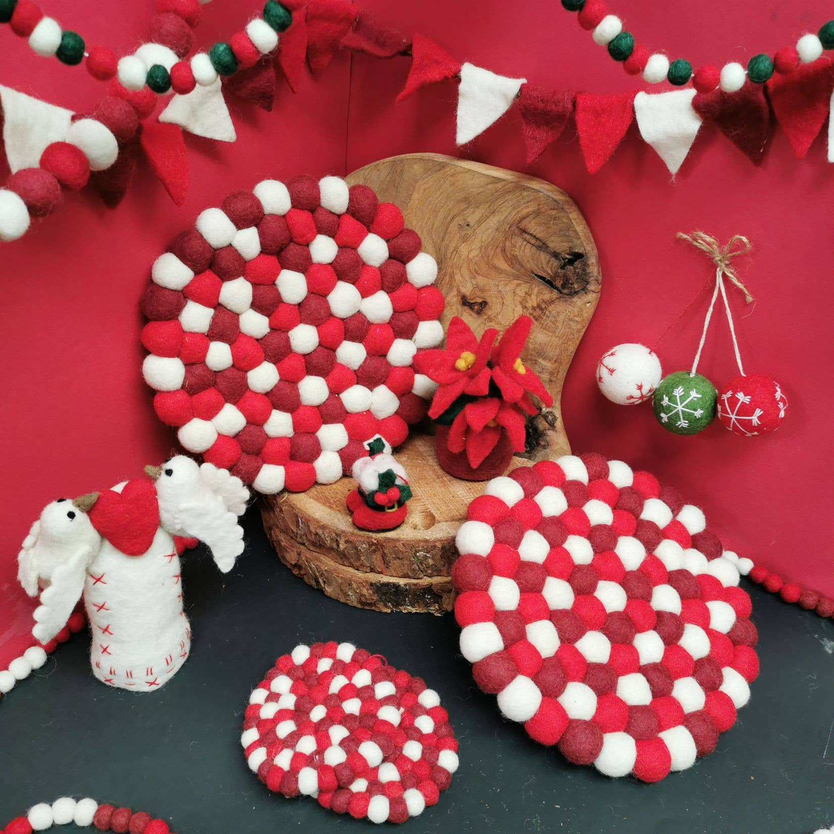 Felt So Good – wholesale Julstjärna – Handgjord filt Härlig Dove Christmas Tree Topper2